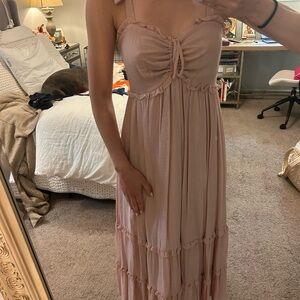 Women’s Blush Pink Tiered Maxi Dress